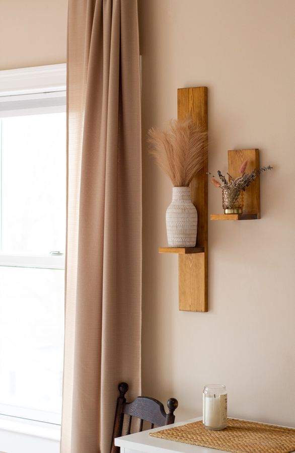 Wall Hanging Wood Shelves | Set of Two Rustic Plant Shelves added by Cristine Gonzalez