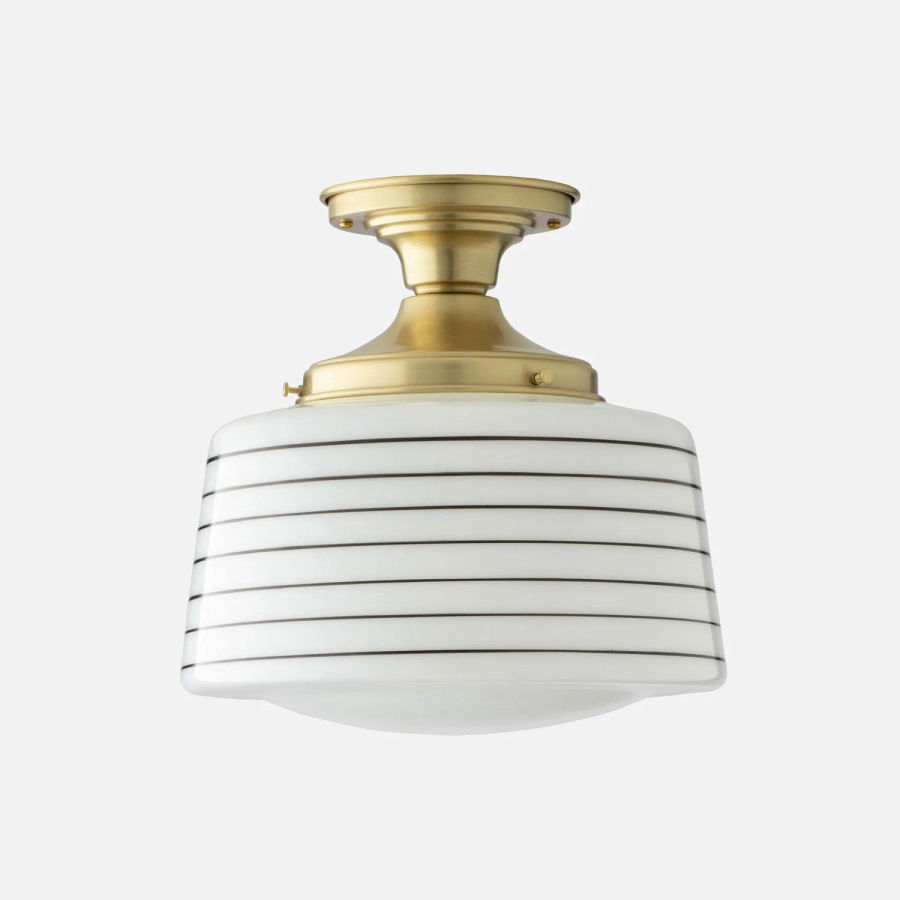Newbury 6" Surface Mount-Black/Drum Shade-Brass Pinstripe added by Morgan Hatch