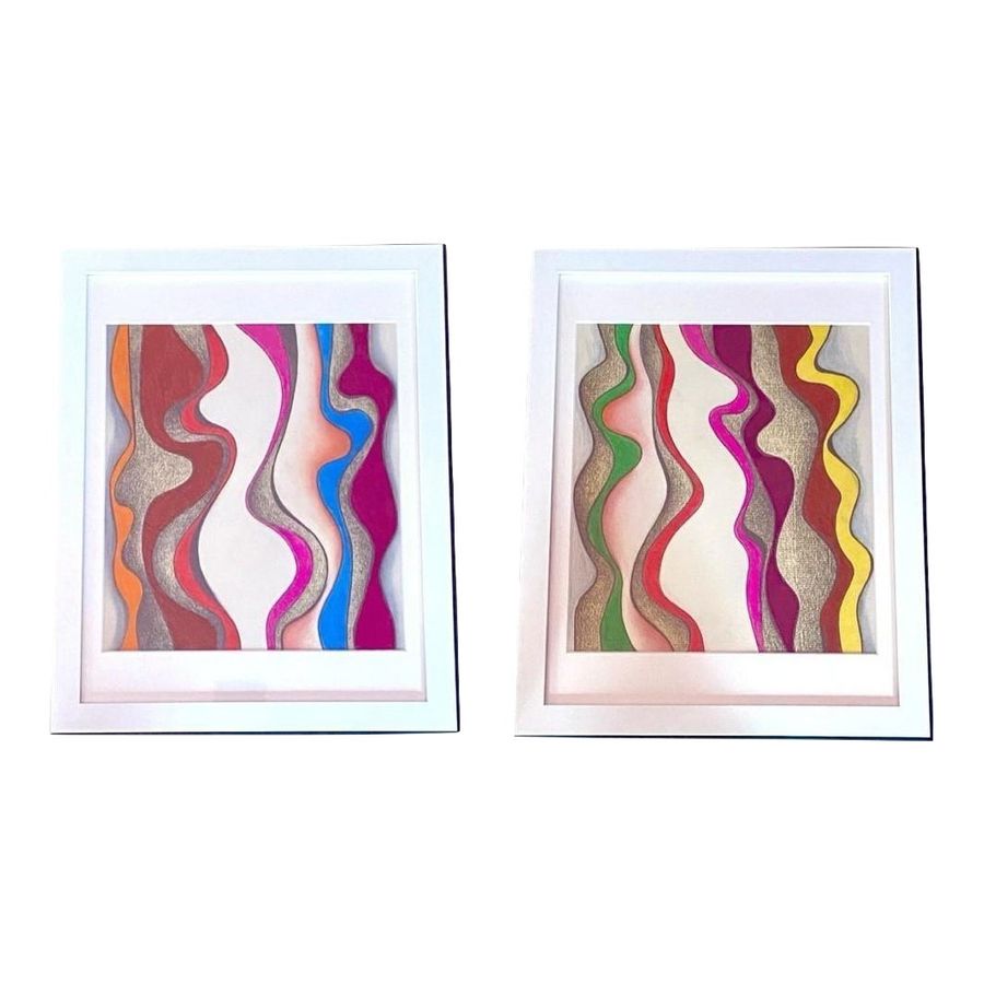 Modern Abstract Pencil Drawing Illustrations - Pair added by Suga Lane / ABBY ESSIE STUDIOS