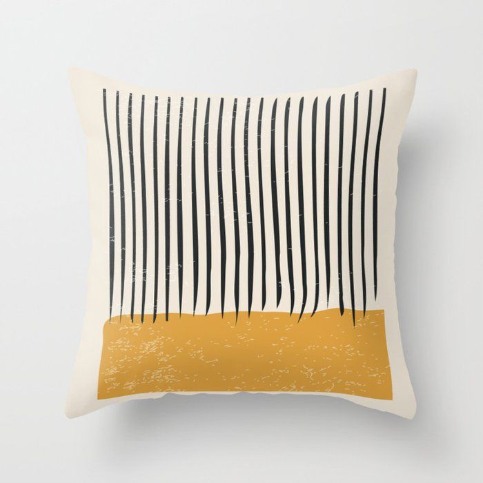 Mid Century Modern Minimalist Rothko Inspired Color Field With Lines Geometric Style Throw Pillow by EnShape added by Katie Carpenter