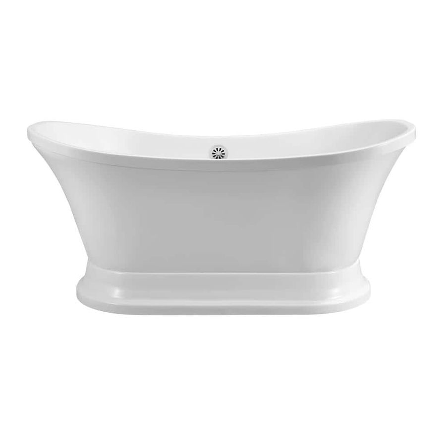 Streamline 60 in. Acrylic Flatbottom Non-Whirlpool Bathtub in Glossy White with Glossy White Drain and Overflow Cover N10280WH - The Home Depot added by Madison Subry