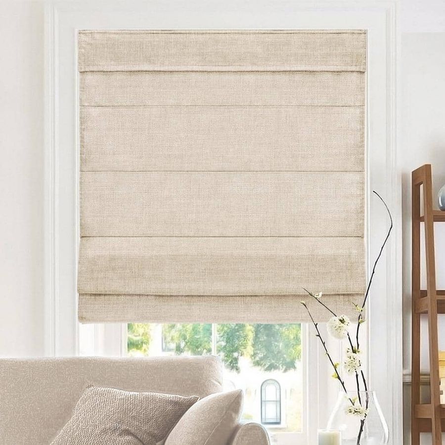Chicology Belgian Flax Cordless Light Filtering Privacy Polyester Roman Shades 35 in. W x 64 in. L RMBF3564 - The Home Depot added by Jayme Weaver