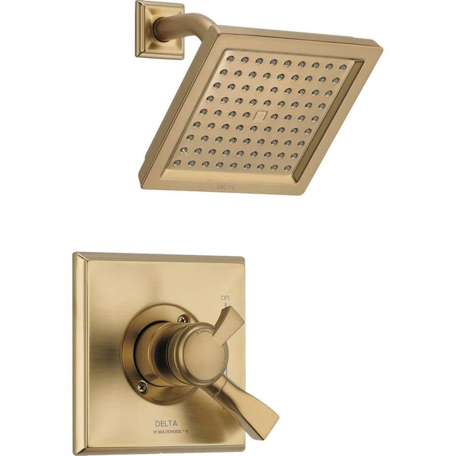 Delta Dryden 1-Handle Shower Faucet Trim Kit in Champagne Bronze (Valve Not Included) T17251-CZ-WE - The Home Depot added by Morgan Van Roekel