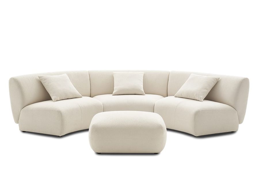 Auburn Performance Fabric Armless Curve Sofa with Ottoman | Castlery added by erika grossman