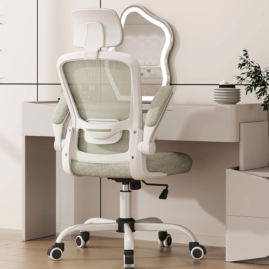 Mimoglad Silla de Oficina, Silla de computadora ergonómica de Respaldo Alto con Soporte Lumbar Ajustable y reposacabezas, Silla de Trabajo giratoria (Moderno, Beige) added by Carla Gonçalves