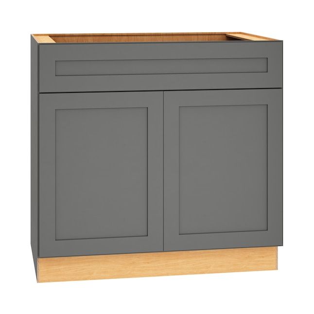 Diamond Express Jamestown 36-in W x 34.5-in H x 24-in D Moonstone Gray Painted Sink Base Fully Assembled Cabinet (Flat Panel Shaker Door Style) added by Jen Nadler
