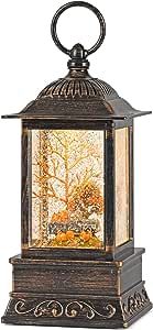 Fall Snow Globe Lantern, Thanksgiving Lighted Lantern, Swirling Glitter Snow Globe for Fall Harvest Day Decorations, Home Fall Decor, Halloween and Gift (Truck&Pumpkins) added by Samantha Rice
