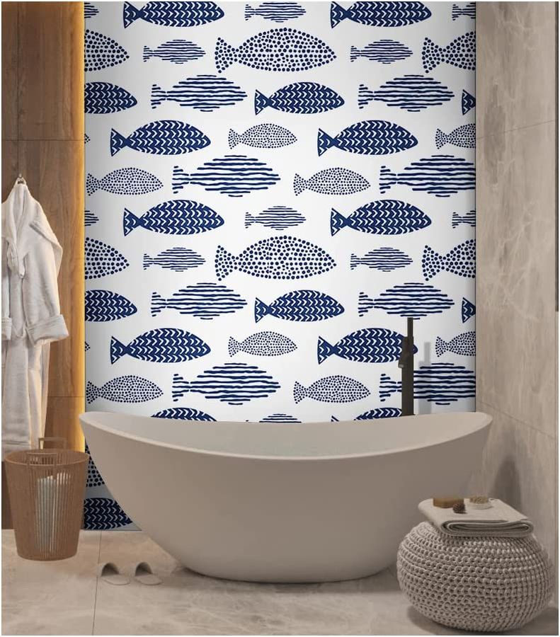 Abstract Underwater World Fish Trellis Indigo Blue  added by Katherine Moore