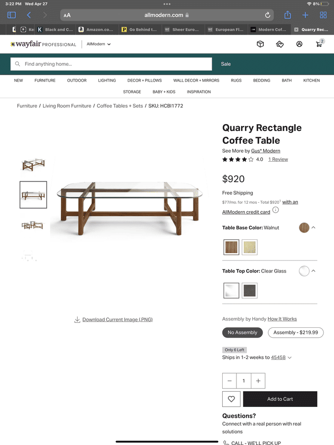 Quarry Rectangle Coffee Table added by Spoak Member