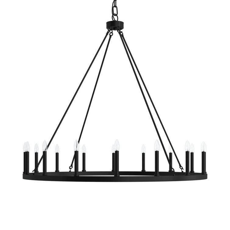 Finchley 16 - Light Living Room Steel Dimmable Wagon Wheel Chandelier UL Certified added by Danielle Lambert