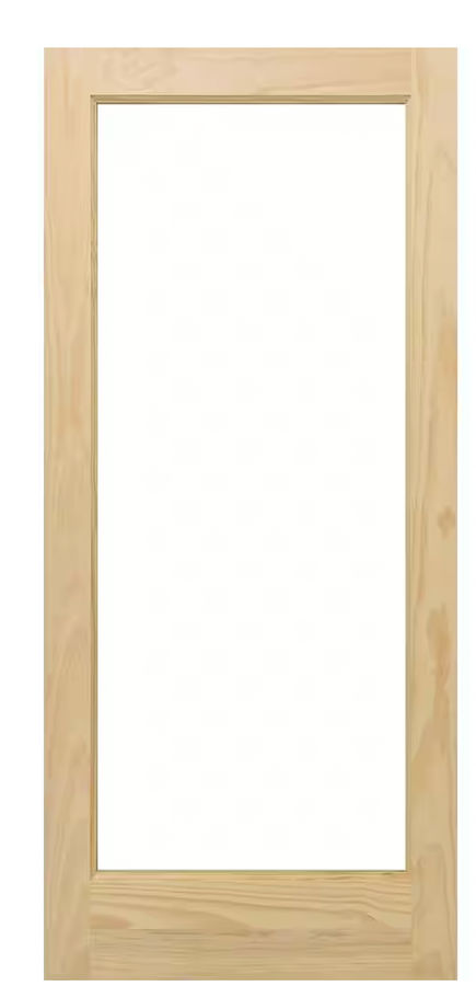 36 in. x 80 in. Full 1-Lite Clear Glass Unfinished Pine Wood Interior Door Slab added by Bonnie Whitfield
