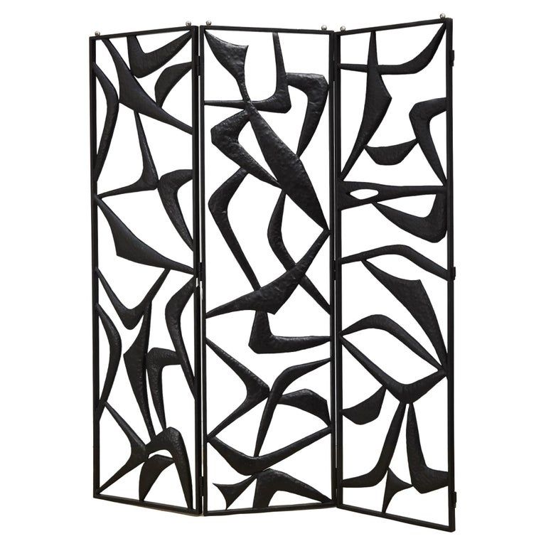 Vintage Screens in Black Lacquered Metal, 1980s added by Sarah Kaiser