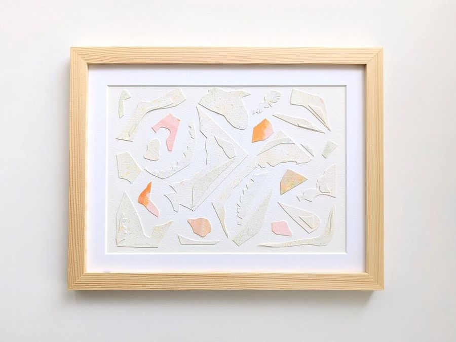 Original Abstract Art Impressions of a White Chalky Cliff 9x12 Watercolor Cut Paper Painting - Etsy added by erika grossman