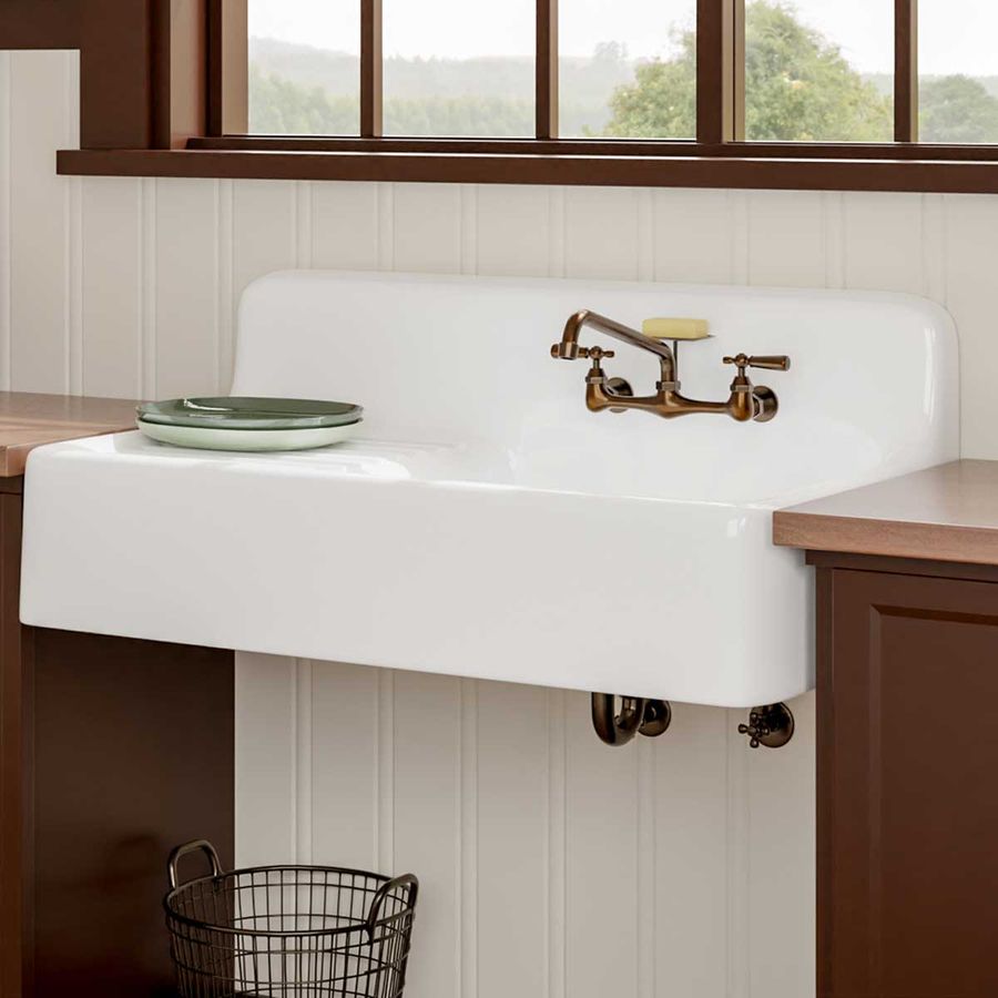 42" Sudbury Cast Iron Wall-Hung Kitchen Sink with Left Side Drainboard added by Kathryn Arms