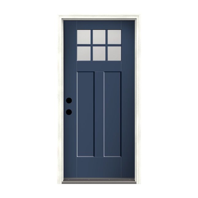 Therma-Tru Benchmark Doors  36-in x 80-in Fiberglass Craftsman Right-Hand Inswing Navy Painted Single Front Door with Brickmould Insulating Core added by Where The Heart Is Designs