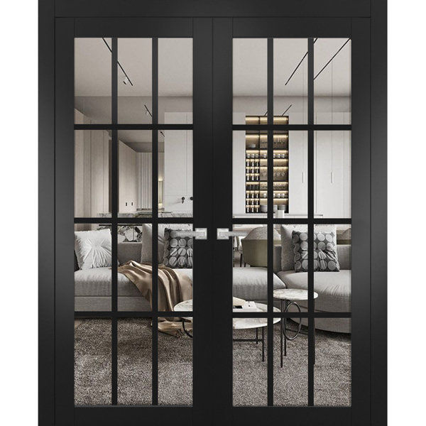 Felicia Clear Glass Wood French Black Doors added by HELEN SALGADO