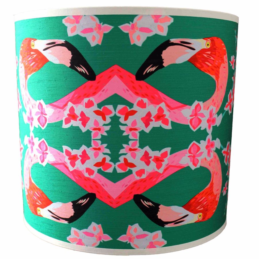 Flamingos & Flowers Abstract Lampshade added by Kristen Repp