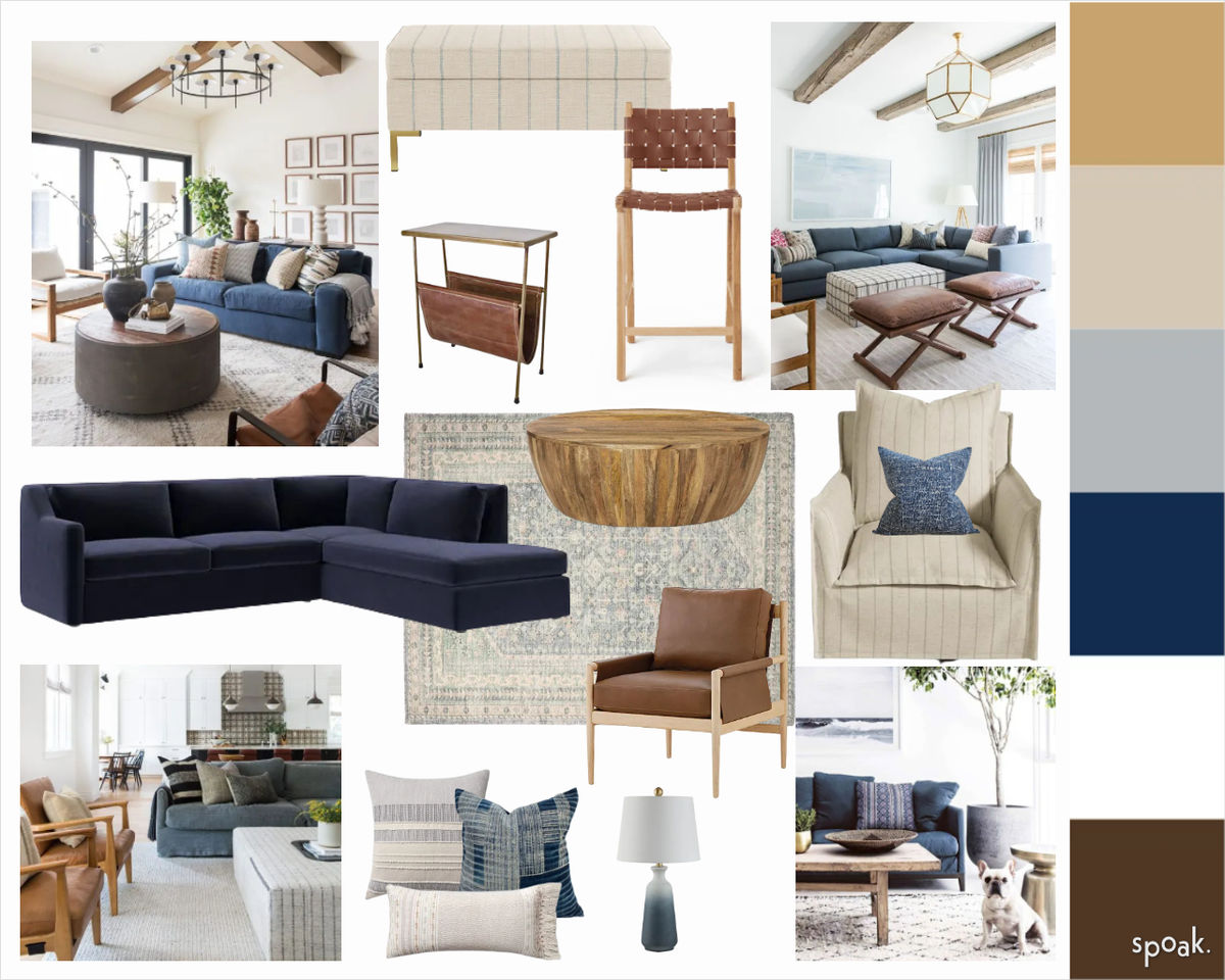 Coastal Kitchen + Living Room Inspo designed by Kate Lynn Nemett