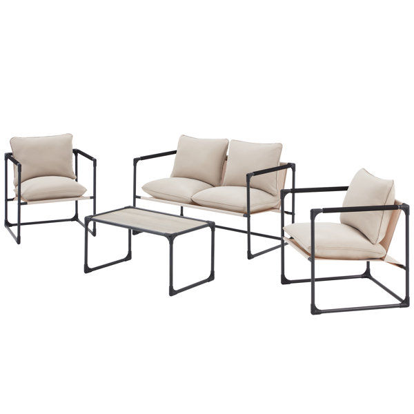 Nashelly 4 - Person Outdoor Seating Group with Cushions added by Avery Foret