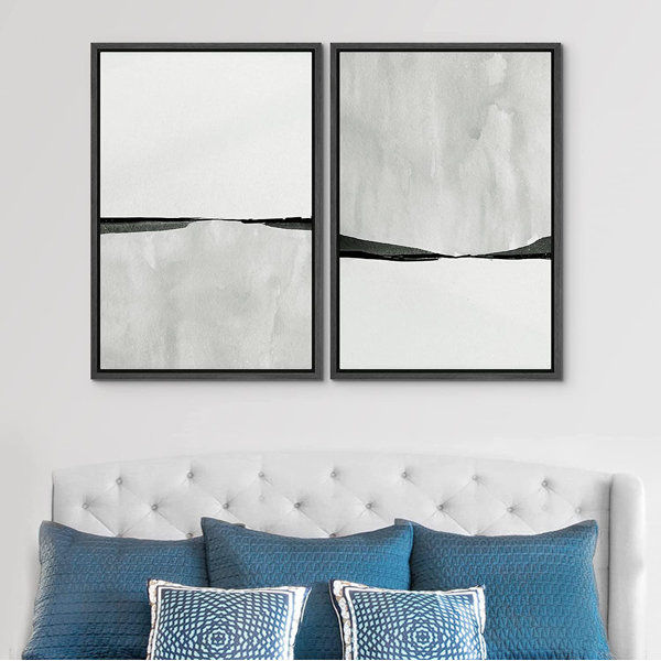 Abstract Landscape Neutral Minimalist Artwork Wall Art Framed On Canvas 2 Pieces Painting Print added by Jessica Russell