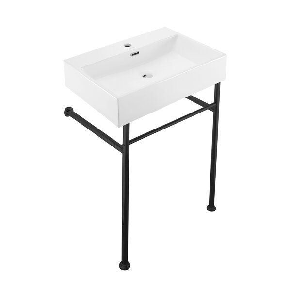 Swiss Madison Claire 35.38'' Tall Ceramic Rectangular Console Bathroom Sink with Overflow added by Erin Peacock