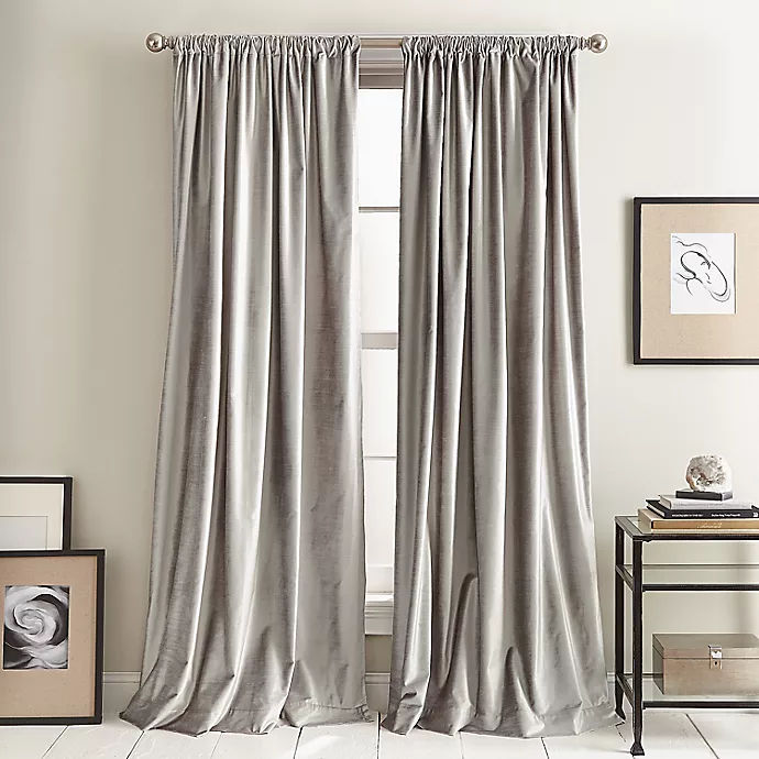 DKNY Modern Knotted Velvet 108-Inch Rod Pocket Window Curtain Panels in Silver (Set of 2) added by Kate Lynn Nemett