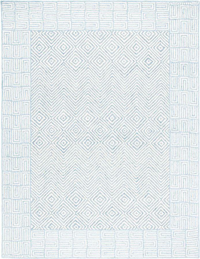 SAFAVIEH Roslyn Collection 8' x 10' Light Blue/Ivory ROS353M Handmade Wool Area Rug added by Caroline Lewis