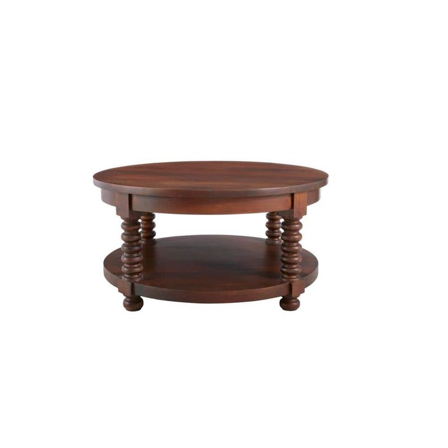 Home Decorators Collection Glenmore Medium Walnut Brown Round Wood Coffee Table with Detailed Legs CAC-161-CT-LW - The Home Depot added by mavel Schultz