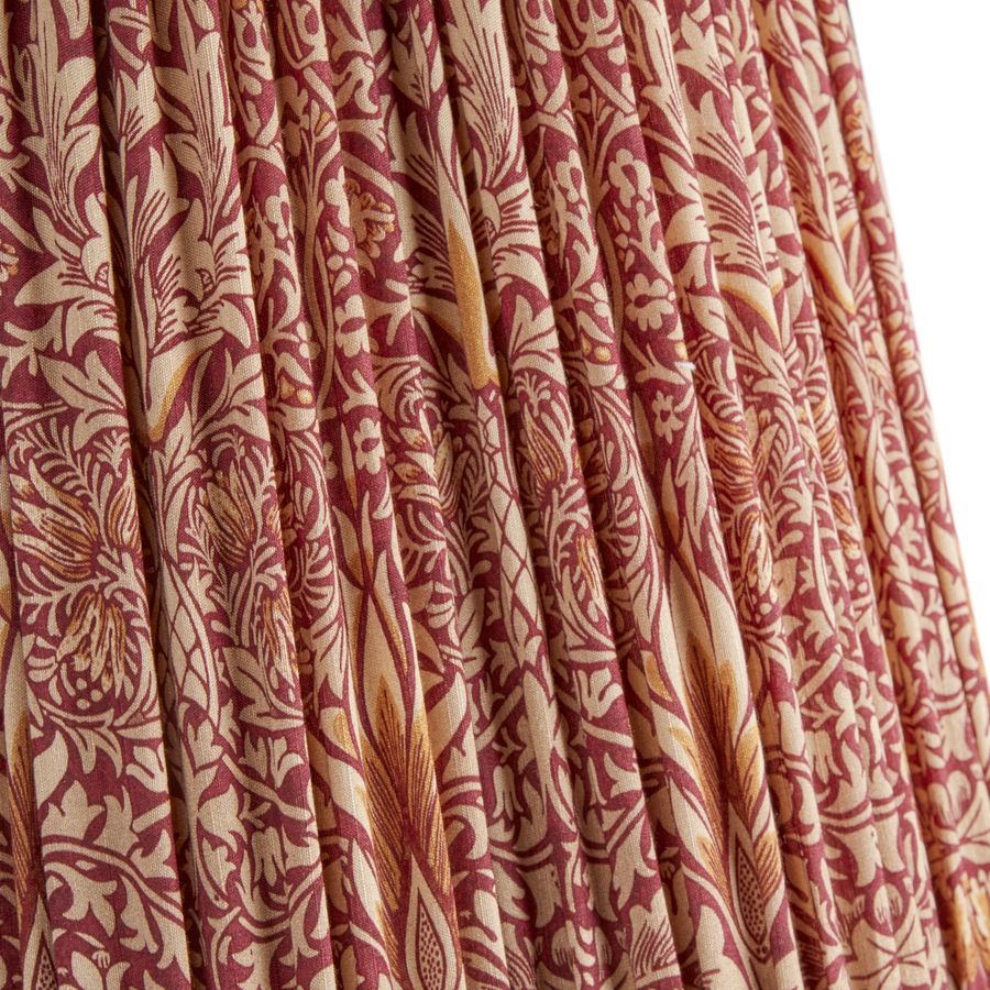 18 inch scalloped straight empire shade in claret & gold silk snakeshead by morris & co added by Abigail Glenn