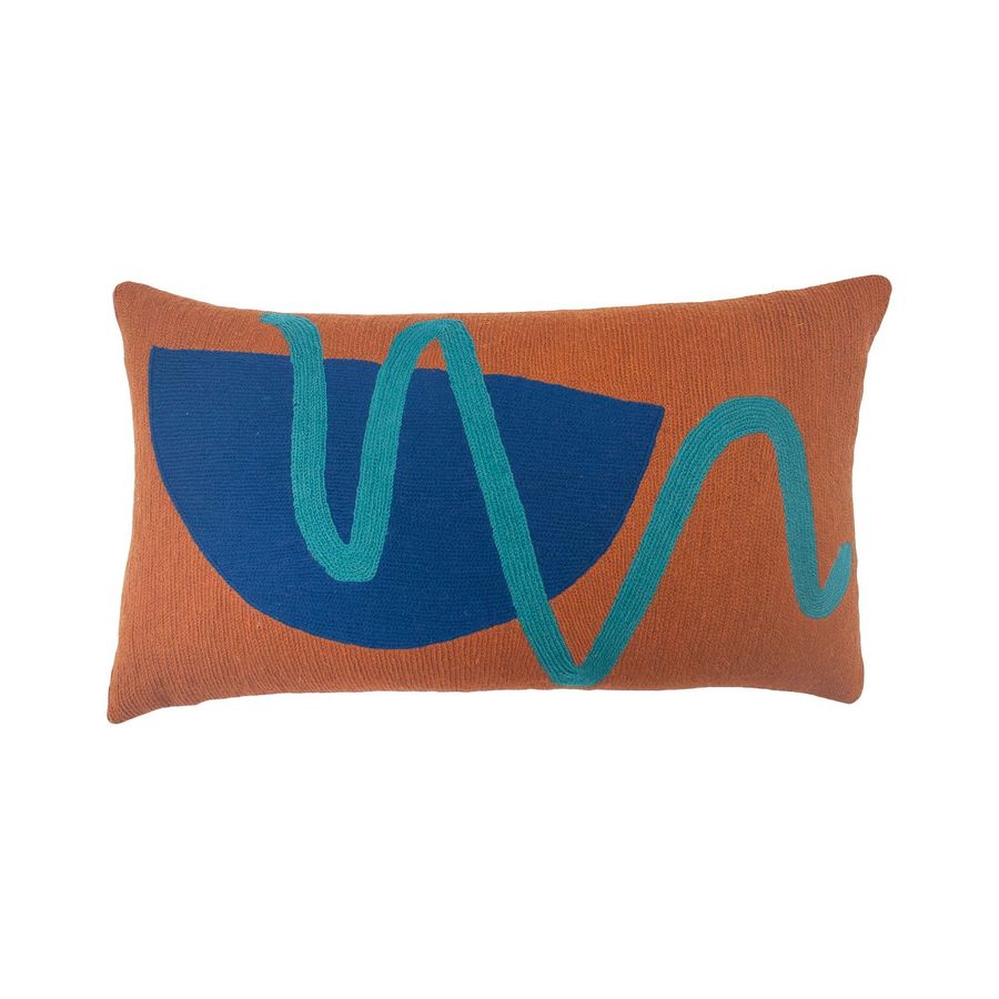 Leah Singh Blah Blah Pillow Cover - Squiggle added by Orlando Burgos Carrillo