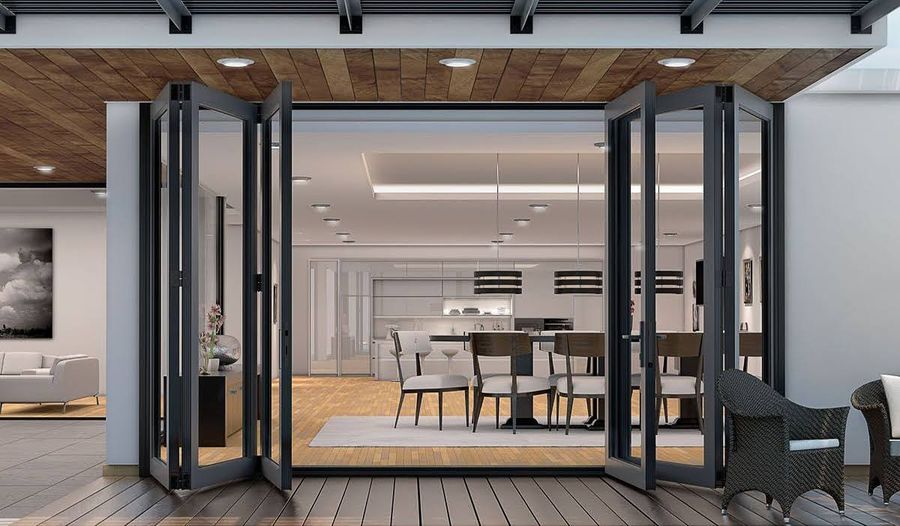 Eris Home Products Patio Folding Doors - Aluminum Bi-Fold Door - 120" x 96" - Eris Bi-Folding Doors | Google Shopping added by Addy Squires