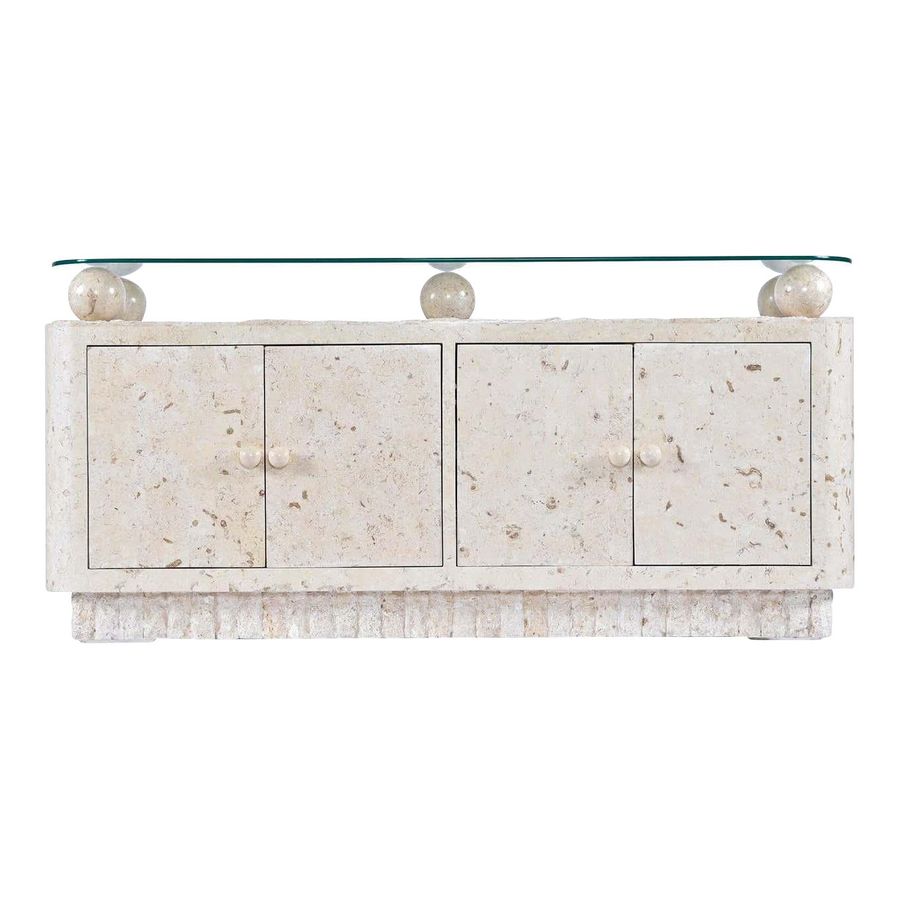 1980s Post-Modern Maitland Smith Style Tessellated Mactan Stone Orb Credenza added by Spoak Member