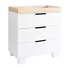 babyletto Modo 3-Drawer Changer Dresser with Removable Changing Tray in White and Washed Natural, Greenguard Gold Certified added by Spoak Member
