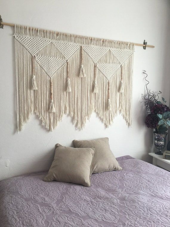 Macrame Headboard Wall Art Decoration Large Wall Hanging | Etsy added by Spoak Member