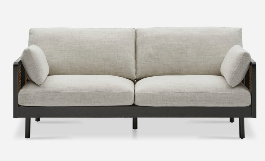 Lucia Cane Sofa, Black, Black, Opal Beige | Castlery added by Spoak Member