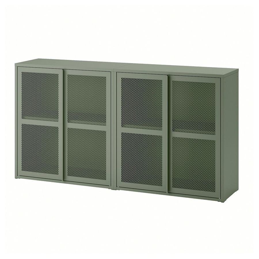 IVAR cabinet with doors, gray-green mesh, 63x113/4x325/8" - IKEA added by Celeste Gregor