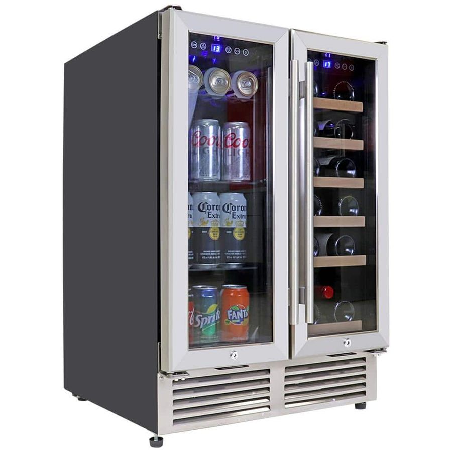 Koolatron 24-Inch Dual Zone Built-In Wine Cooler Beverage Fridge KBBC-22 - The Home Depot added by ArtDeco'd LLC