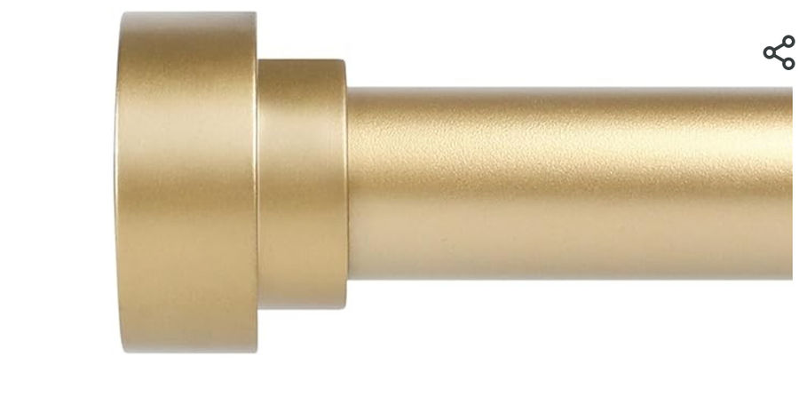 HEI! DEAR Gold Curtain Rods 72 to 144 Inch(6-12FT),1 Inch Long Curtain Rod,Adjustable Heavy Duty Curtain Rods,Modern Decorative Drapery Rods,Telescoping Window Single Curtains Rods 36-150",Brass Gold added by Elevated by Elise LLC