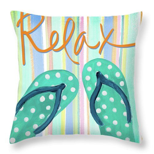 Flip Flop Retreat IIi Throw Pillow by Julie Derice added by Carol Matula