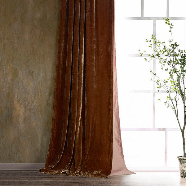 Annita Solid Faux Silk Velvet Romantic Western 48x108 inch Single Curtain Panel added by MK Alderman