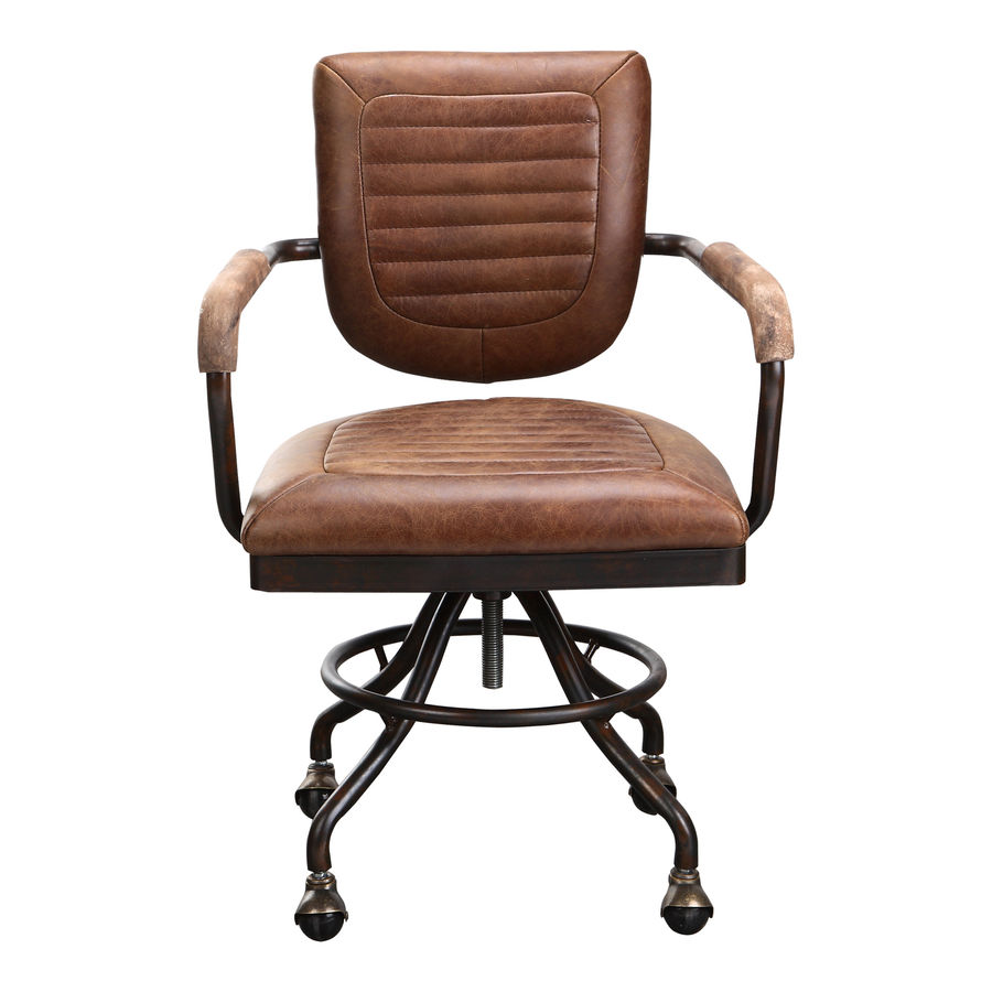 Foster Swivel Desk Chair Con Pana Brown Leather - MOE'S Wholesale added by Tammy Gerber