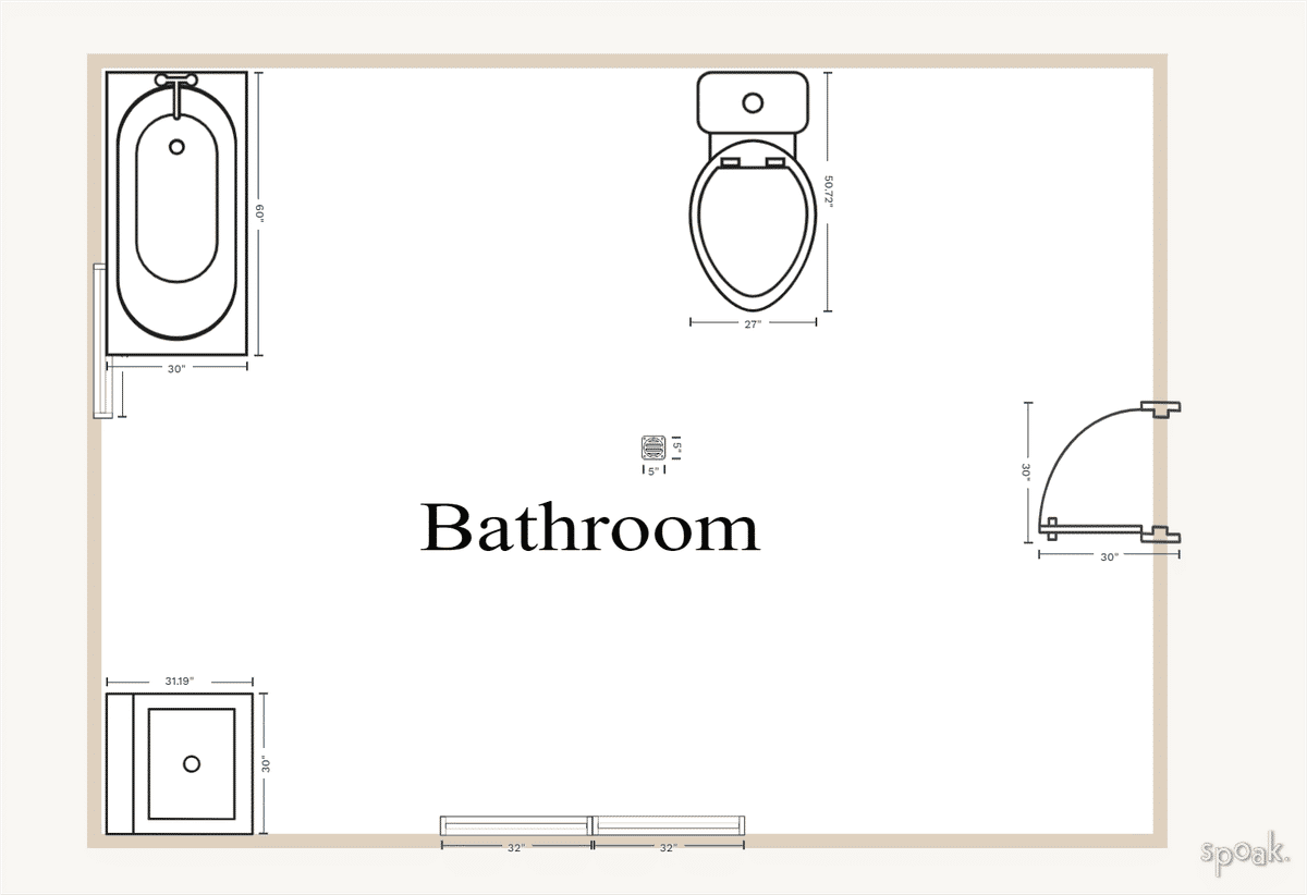 Bathroom Floor Plan designed by Caroline Buckley
