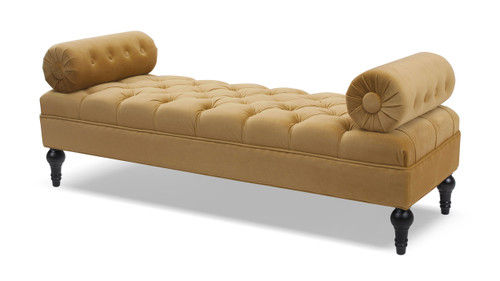 Lewis Bolster Arm Entryway Bench, Gold added by Alex Ravsten