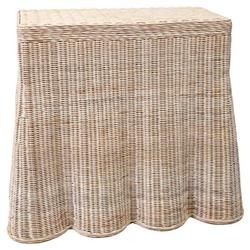 Mainly Baskets Scallop Coastal Natural Woven Rattan Rectangular Console - 36" added by Courtney Brennan