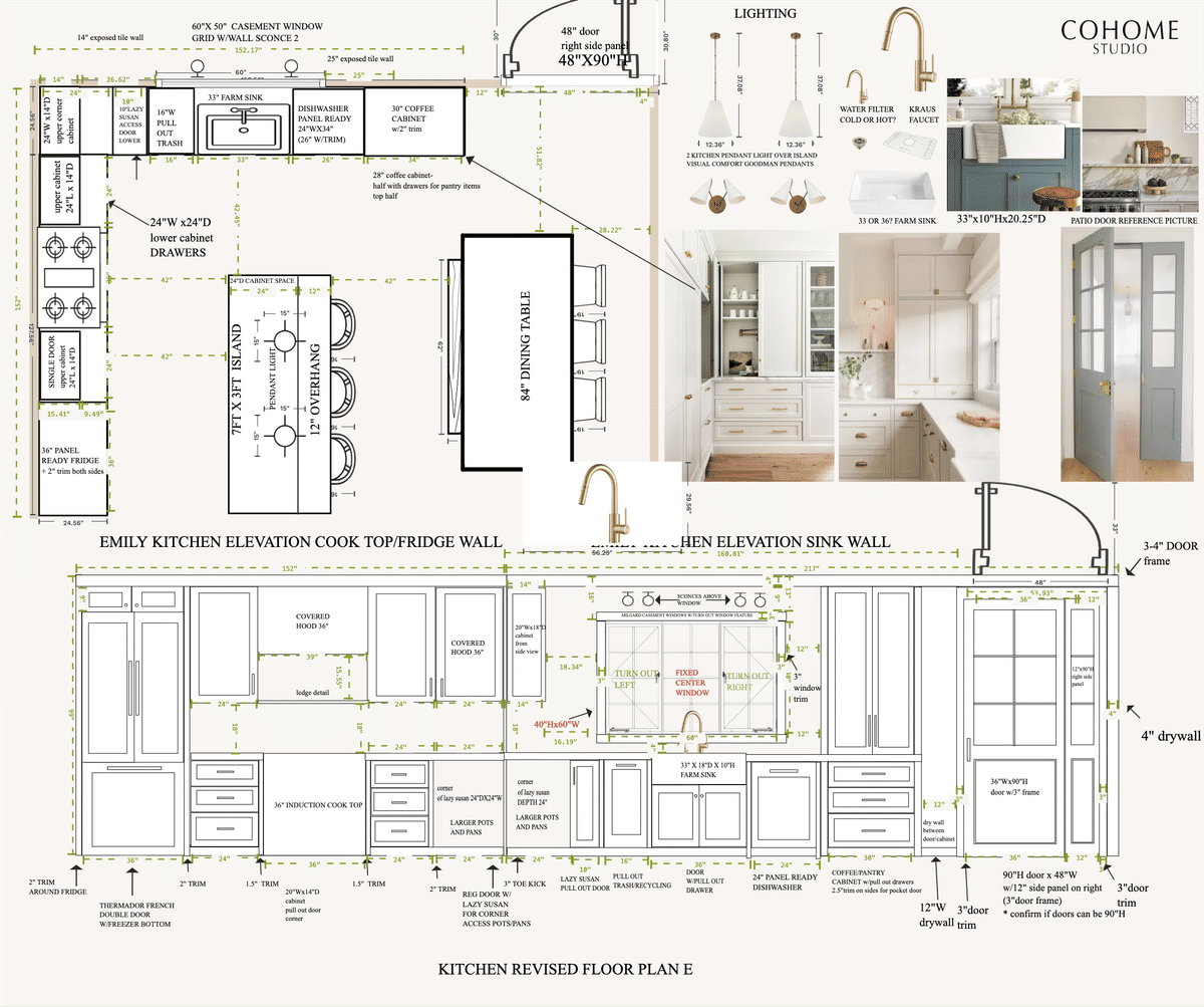 Kitchen + Living Room Floor Plan designed by Caroline Osborn