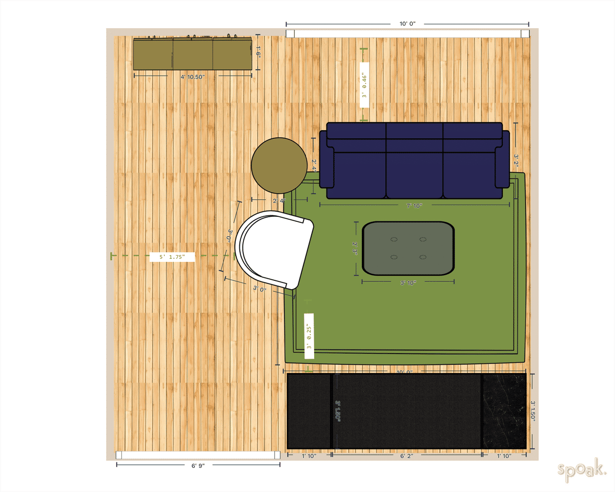 Family Room Floor Plan designed by Angela Standish