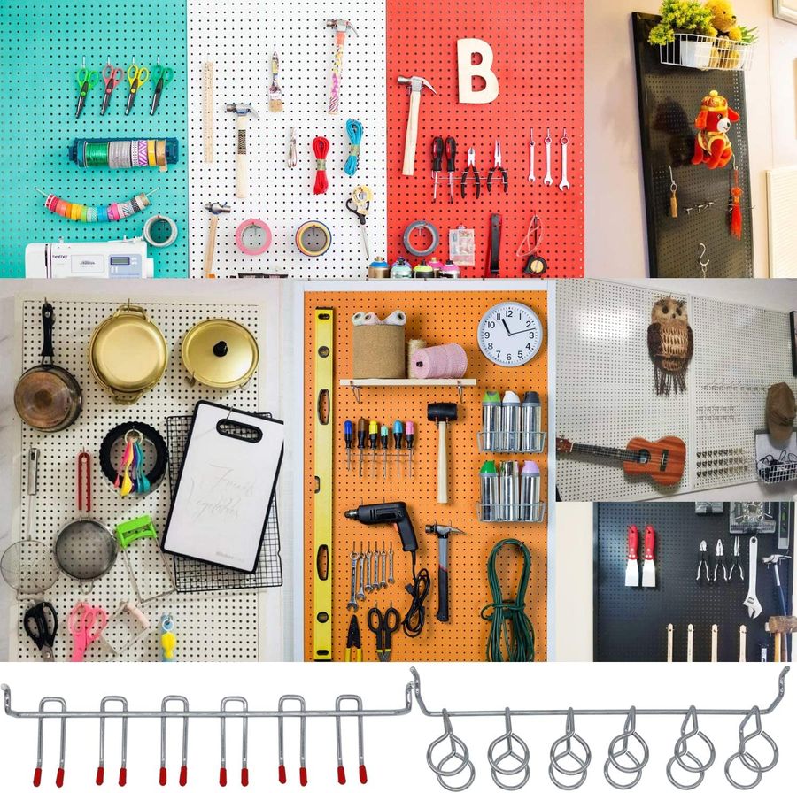 114 pcs Pegboard Hooks Assortment with Metal Hooks Sets, Pegboard Bins, Peg Locks for Organizing Storage System Tools added by Hannah Dean Lawrence