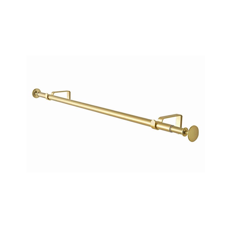 Gold .75" Curtain Rod and Round End Cap Finials Set 48"-88" added by Azure Thompson