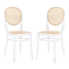 SAFAVIEH Sonia White/Beige Cane Wicker Dining Chair (Set of 2) DCH9504A-SET2 - The Home Depot added by Emily Perdue