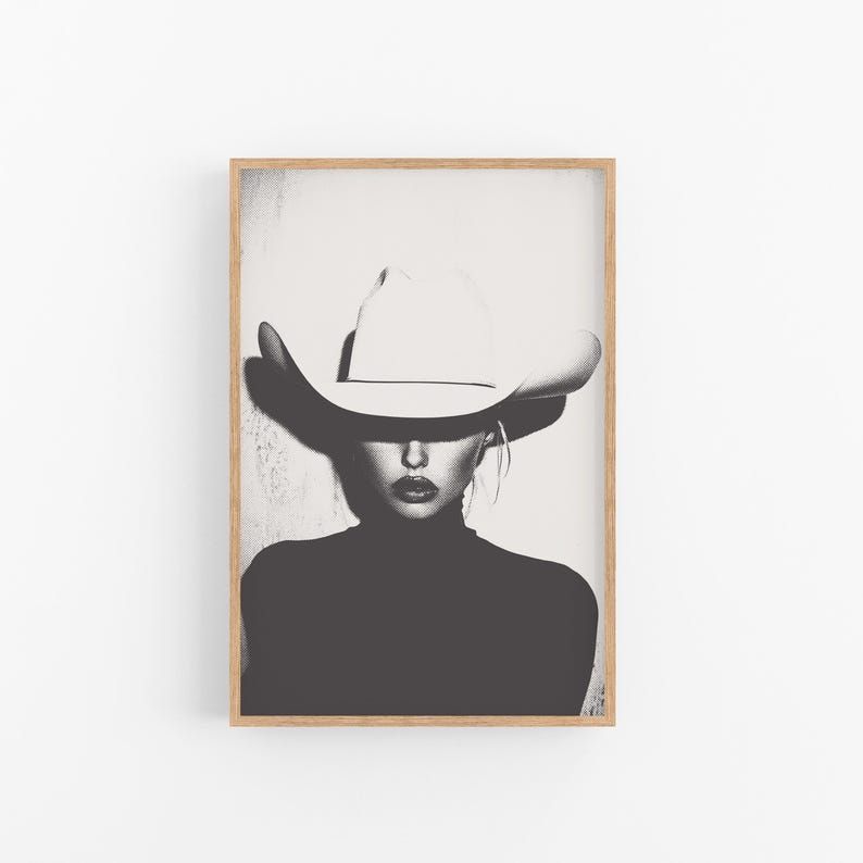 Halftone Cowgirl Art Print • Western Aesthetic Decor • Southwest Wall Art • Cowgirl Poster - Etsy added by kristin cavender